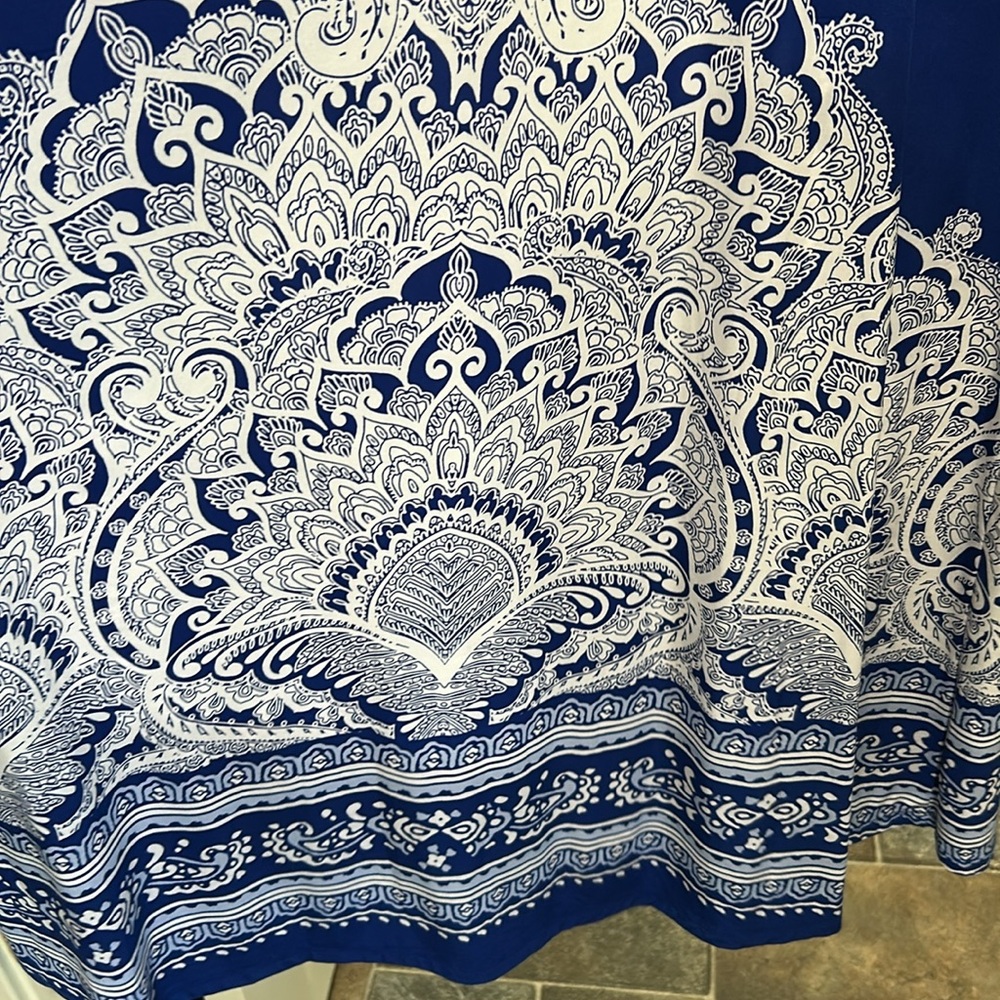 Royal Blue and White Maxi Dress